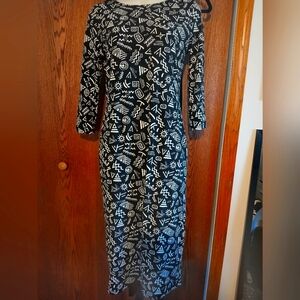 Be-bop beatnik Black White art print bodycon